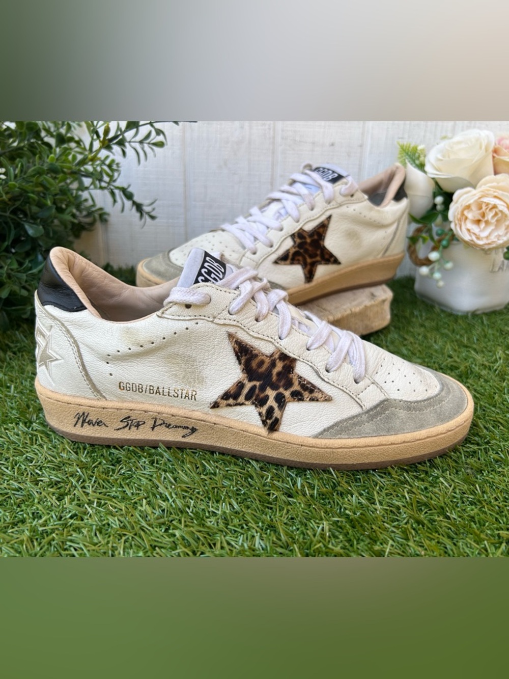Golden Goose Ball Star with leopard print pony skin star and black heel tab 37 - Picture 9 of 17